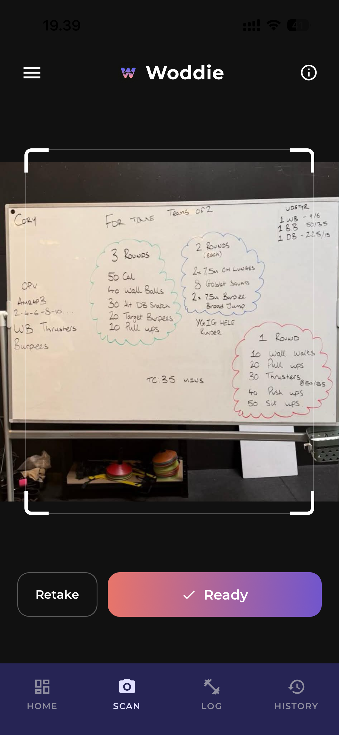 Scan whiteboard screen